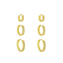Trio Argola Cravejada Detalhada