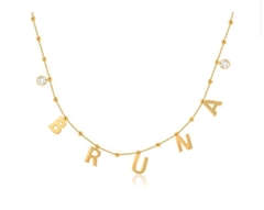 Colar Personalizado Bolinhas Nome