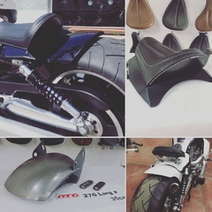 Kit paralamas curto Harley Davidson Vrod Banco solo estofado sem molas ,suporte lateral de placa suporte piscas