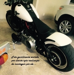 Kit Paralamas traseiro com espadas fixação e reforço garupa Harley Davidson Fat Boy 2006 - 2017 - metalcustomgarage