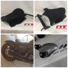 Kit paralamas curto Harley Davidson Vrod Banco solo estofado sem molas ,suporte lateral de placa suporte piscas - loja online