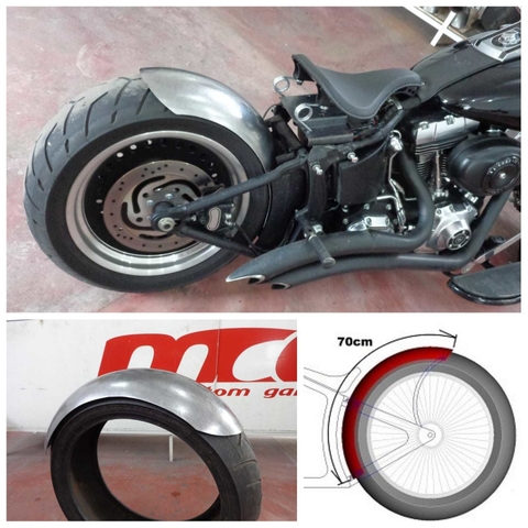 Kit Paralamas Traseiro para pneu 200mm Harley Davidson Blackline