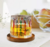 VASO DE WHISKY GIRATORIO CON BASE DE MADERA COLORFUL GLACIER - comprar online