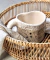 TAZA CERAMICA ALCUZA CORAZON COMBINADA EDICION LIMITADA ROSA/BEIGE
