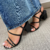SANDALIA SNAKE PRETA LETALLI - loja online
