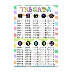 Tabuada Magnética Infantil 21x30cm Ímã de Geladeira - comprar online