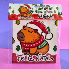 Kit 2 Ímãs de Geladeira – Capivara de Natal! 