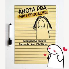 Lousa Planner Magnético Flork Linhas Amarelo Grande 21x30cm - comprar online