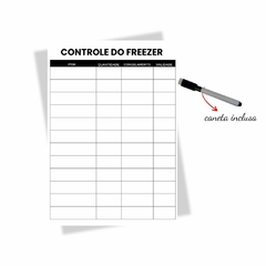 Planner Controle do Freezer Magnético 21x30cm Preto Minimalista - comprar online