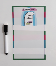 Mini Planner Magnético Flork E tá tudo bem! Anotações c/ Caneta Ímã 12x19,5 cm