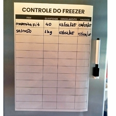 Planner Controle do Freezer Magnético 21x30cm Preto Minimalista - Rei dos Ímãs