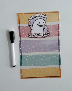 Mini Planner Magnético Flork Complicada e Perfeitinha Anotações c/ Caneta Ímã 12x19,5 cm