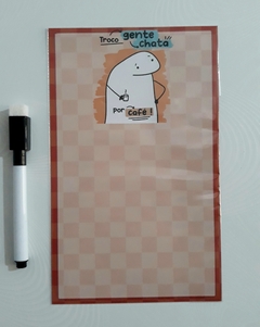 Mini Planner Magnético Flork Café Anotações c/ Caneta Ímã 12x19,5 cm