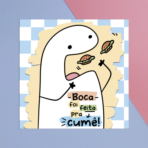 Ímã de Geladeira Boca Foi Feita Pra Cumê 7,5x7,5cm