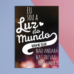 Ímã de Geladeira Frase Bíblica Luz Versículo 6x8,5cm