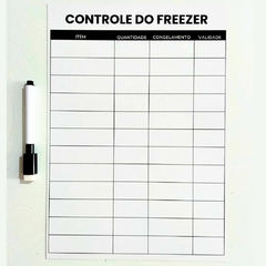 Planner Controle do Freezer Magnético 21x30cm Preto Minimalista - loja online