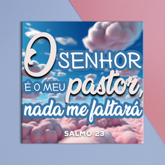 Ímã de Geladeira Salmo 23 O Senhor É o Meu Pastor Nuvem Rosa