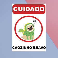 Ímã de Geladeira 12x8,5cm Cuidado Cãozinho Bravo