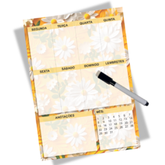 Lousa Planner Magnético Margaridas 21x30cm - comprar online