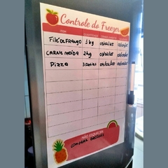 Planner Controle do Freezer Magnético 21x30cm Rosa Frutas - loja online