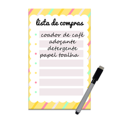 Mini Planner Magnético Amarelo Lista de Compras