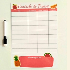 Imagem do Planner Controle do Freezer Magnético 21x30cm Rosa Frutas