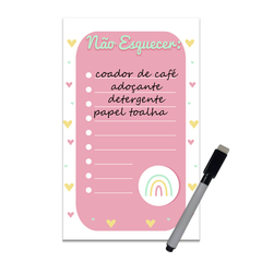 Mini Planner Magnético Rosa Corações