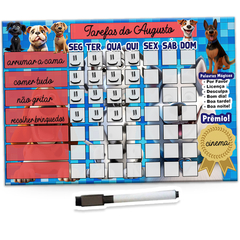 Quadro de Incentivo/Tarefas Cachorros Azul