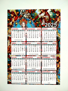 Calendário 2025 Cristão Jesus Arte Sacra 21x30cm