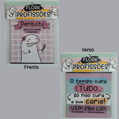 Pacote 2 Ímãs de Geladeira Flork Profissões 7,5x7,5cm Frente e Verso - Rei dos Ímãs