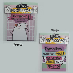 Pacote 2 Ímãs de Geladeira Flork Profissões 7,5x7,5cm Frente e Verso