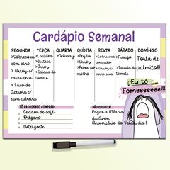 Planner Cardápio Flork Roxo Magnético Planejamento Semanal