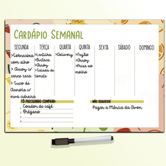 Planner Cardápio Magnético Planejamento Semanal Frutinhas