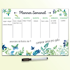 Planner Magnético Planejamento Semanal Branco Folhas