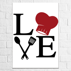 Placa Decorativa Love Cozinhar em MDF