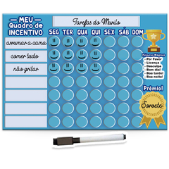 Quadro de Incentivo/Tarefas Neutros Azul