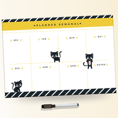 Planner Magnético Planejamento Semanal Gatinho