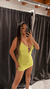 VESTIDO CREP VERDE LIMA FLUOR
