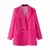 TRAF-Blazer de trespassado feminino, gola entalhada, manga comprida, chique, sen - loja online