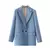 TRAF-Blazer de trespassado feminino, gola entalhada, manga comprida, chique, sen na internet