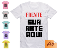 Camiseta Personalizada sua estampa padrao A4 empresa foto
