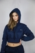 Cropped Moleton Azul Marinho - UNISSEX