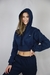 Cropped Moleton Azul Marinho - UNISSEX na internet