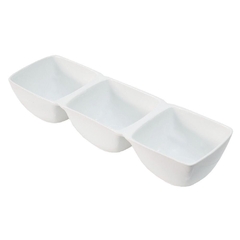 Petisqueira em Porcelana Branca - 3 Divisórias