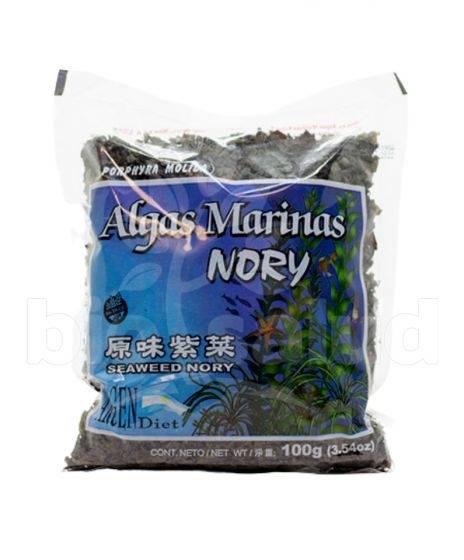 Paquete de algas marinas Nori ArgenDiet 100 gramos, ideal para sushi y cocina oriental.