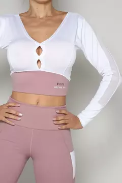 Remera Odeser Body Scultp Blanco c/ rosa