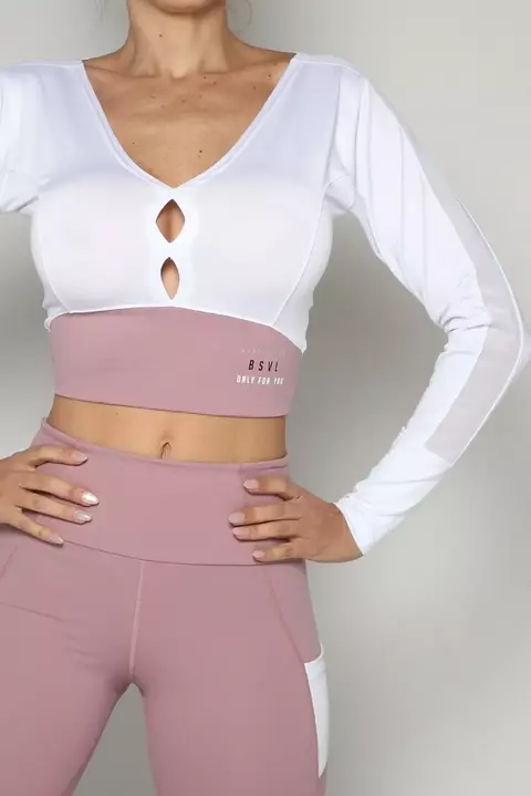 Remera Odeser Body Scultp Blanco c/ rosa