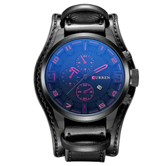 Curren-relógio masculino de quartzo, luxo, militar, steampunk, esportes