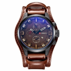 Curren-relógio masculino de quartzo, luxo, militar, steampunk, esportes