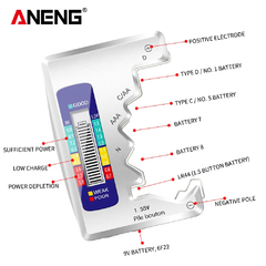 ANENG LCD Display C AA AAA D N 9V 1,55V Célula de botão universal Bateria Testador de capacidade de voltagem Ferramenta de verificação de capacitância na internet